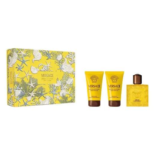 Versace Eros Energy by Versace for Men - 3 Pc Gift Set 1.7oz EDP Spray, 1.7oz Bath and Shower Gel, 1.7oz After Shave Balm