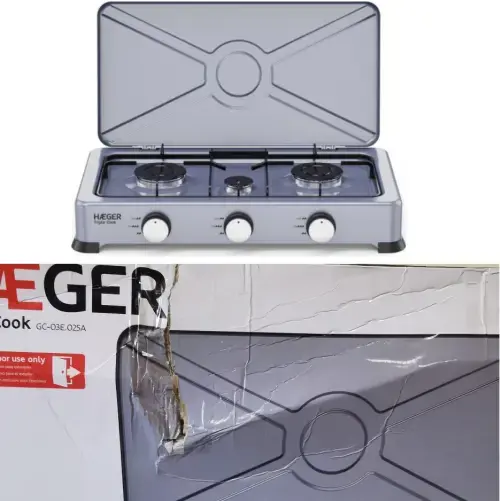 Haeger GC-03E.025A Triple Cook 3 Burner gas cooker (Damaged packaging)