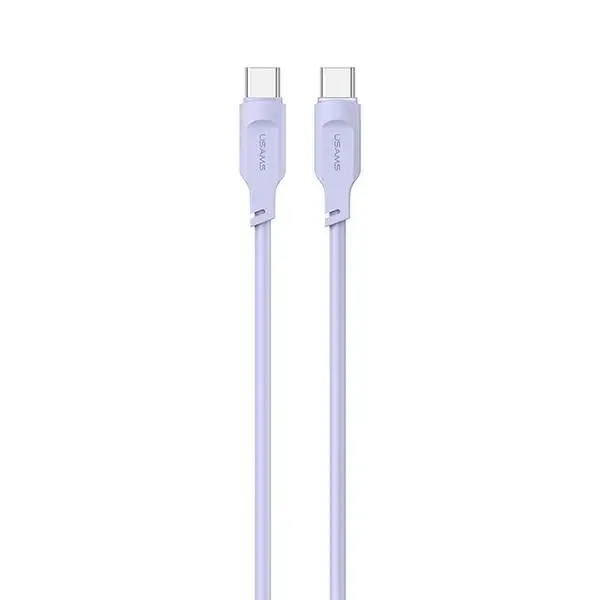 USAMS Lithe Series SJ567USB03 datu pārraides un uzlādes vads | USB-C uz USB-C | 100W | 1.2m | violets
