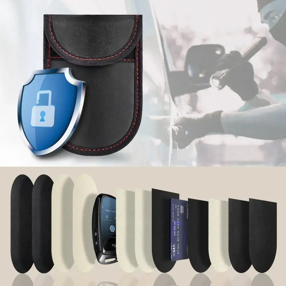 KLATKA FARADAYA TECH-PROTECT KLR100 POUCH KEYLESS RFID SIGNAL BLOCKER CASE BLACK/RED