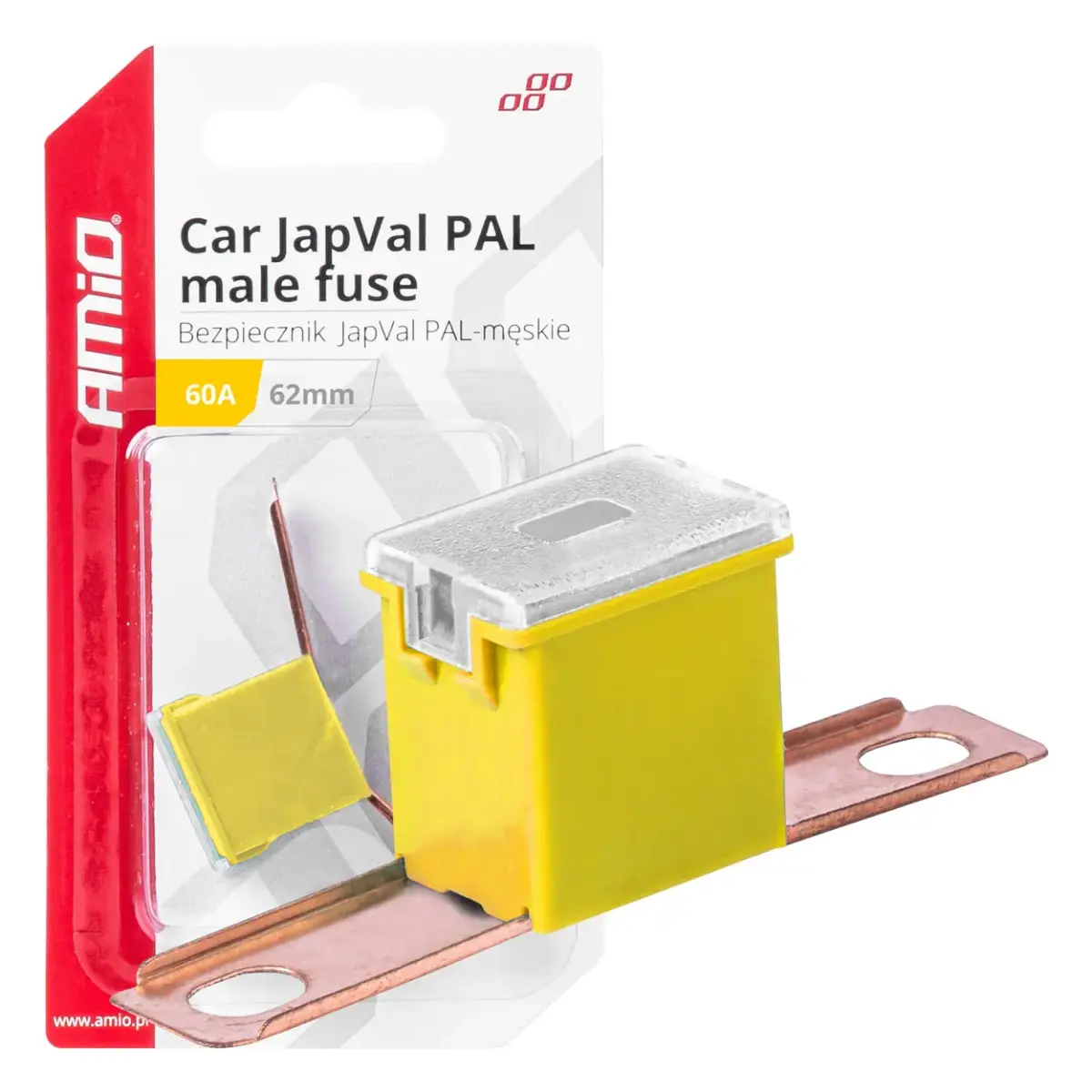 Car JapVal PAL male fuses 62mm 60A AMIO-03430