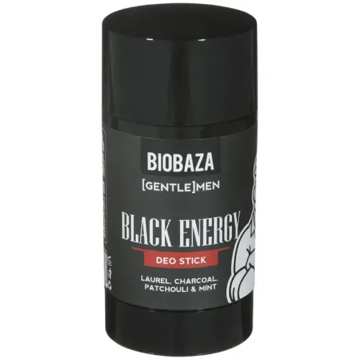 Biobaza, Black Energy, Natural Ingredients, Refreshing & Protecting, Fresh & Green, Deodorant Stick, For Men, 50 ml