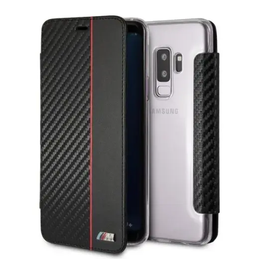 Etui book BMW BMBKTRS9LCAPRBK S9 Plus G965 czarny|black