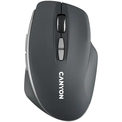 CANYON MW-21, 2.4 GHz Wireless mouse,with 7 buttons, DPI 800/1200/1600, Battery:AAA*2pcs,Dark gray72*117*41mm 0.075kg