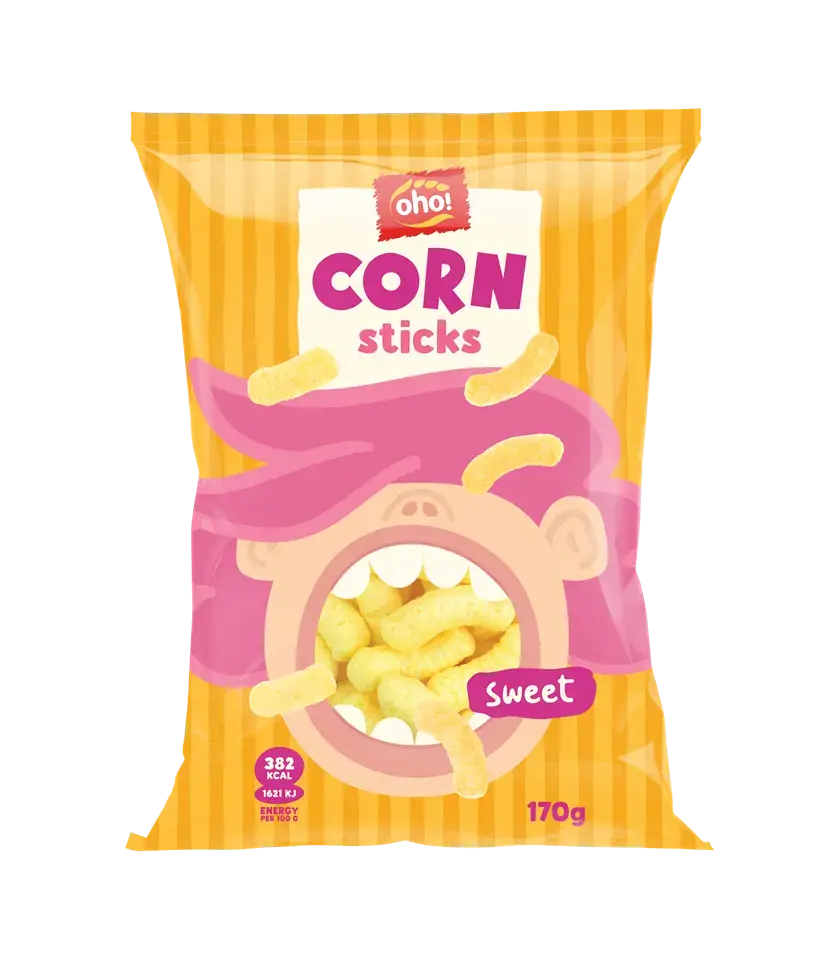 Kukurūzas nūjiņas Oho Ar cukuru 170g