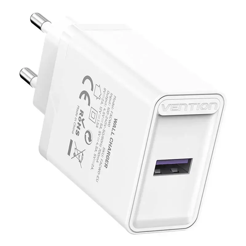 Vention FACW0-EU travel charger | 22.5W | USB-A | white