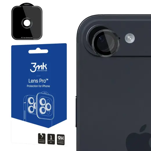 3mk Lens Protection Pro Tempered Glass for iPhone 17 Air - Black