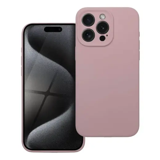 Silicone 2mm phone case for iPhone 15 Pro Max pink
