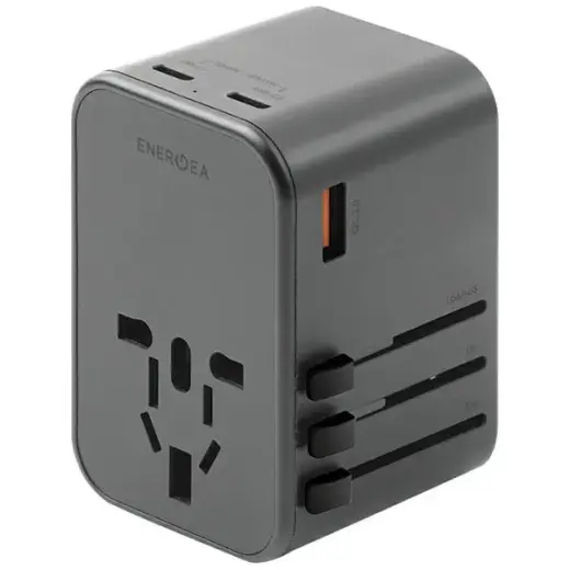 ENERGEA Travelworld Adapter travel charger | 65W | GaN, PD, PPS, QC3.0 | USB-A, USB-C | gray, gunmetal