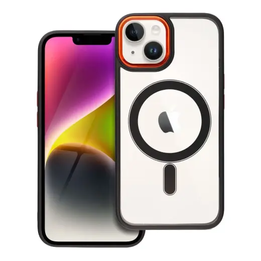 Color Edge Mag telefono dėklas su MagSafe palaikymu iPhone 14 juodas auksinis