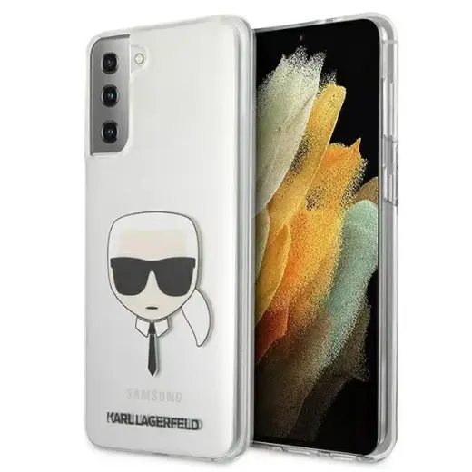 Karl Lagerfeld KLHCS21MKTR Head maciņš telefonam Samsung Galaxy S21+ caurspīdīgs