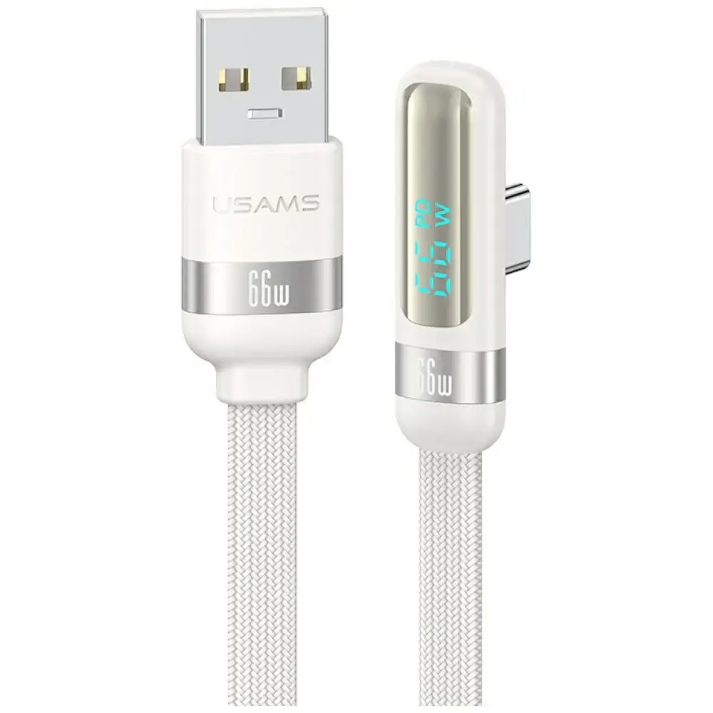 USAMS US-SJ651 datu pārraides un uzlādes vads | USB-A uz USB-C | balts