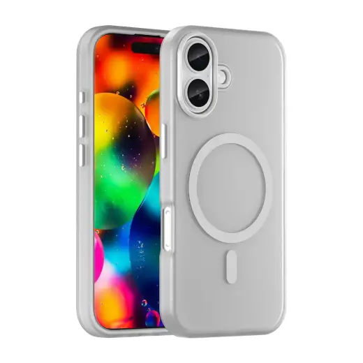 Magnetic Abrasive phone case with MagSafe support for iPhone 17 white