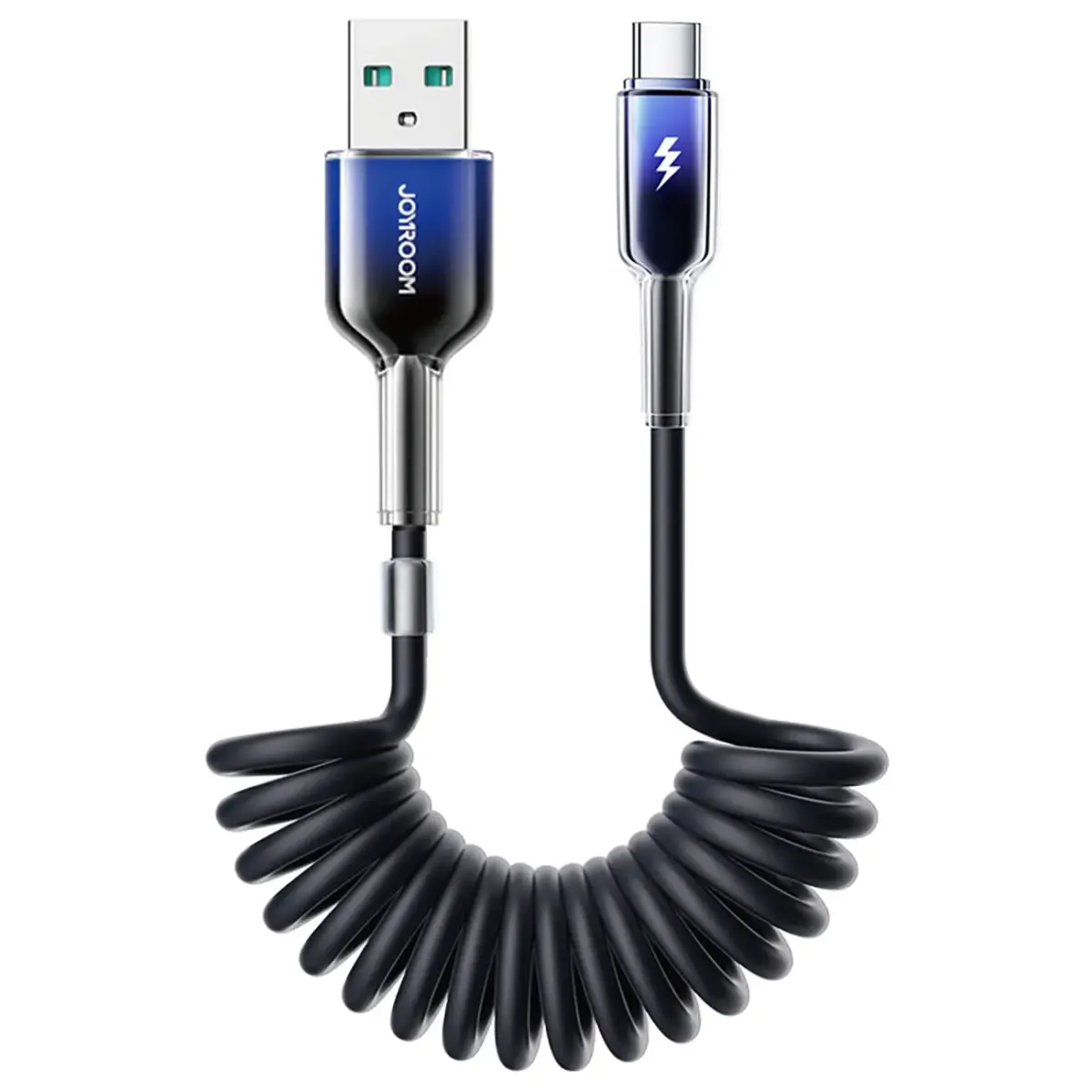 Joyroom S-A43 Crystal-Clear Series datu pārraides un uzlādes vads | USB-A to USB-C | 15W | 1.5m | melns