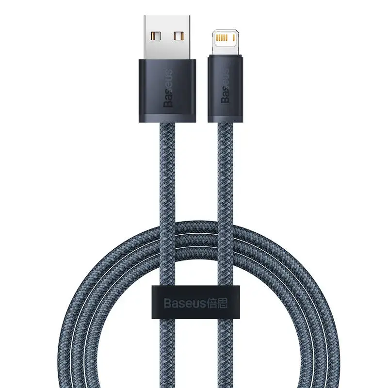 Baseus CALD000516 datu pārraides un uzlādes vads | USB-A uz Lightning | 12W | 2m | pelēks