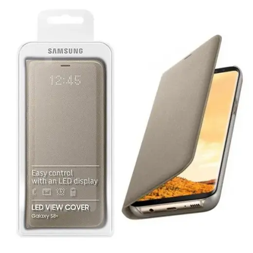 Samsung EF-NG955PFEGWW LED View Cover Original Book case for Samsung G955 Galaxy S8 Plus Gold