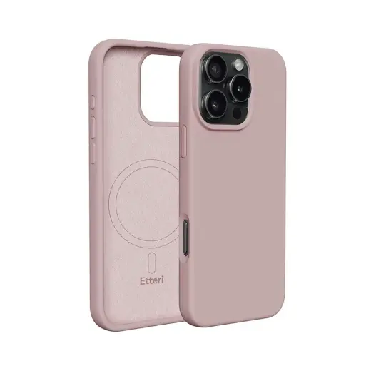 Etteri Silicone telefono dėklas su MagSafe palaikymu iPhone 17 rožinis