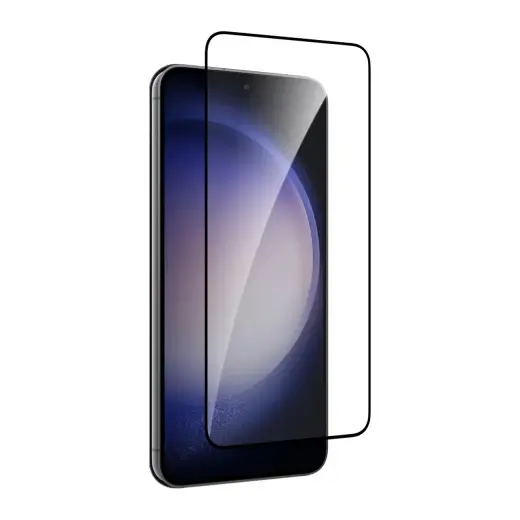 Puro Frame grūdintas stiklas telefonui Samsung Galaxy S25 | Samsung Galaxy S24, su juodu rėmeliu