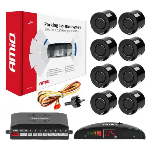 Parking assistant system LED 8 sensor black