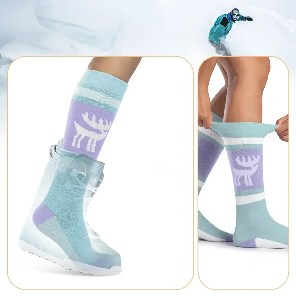 Qunature 037201 ski socks size 37-42 (S/M) - purple-green