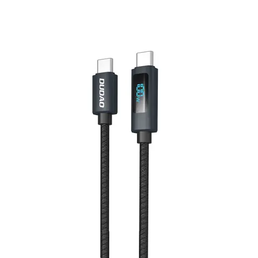 Dudao L7C data transfer and charging cable | USB-C to USB-C | 100W | with LED display | 1m | black