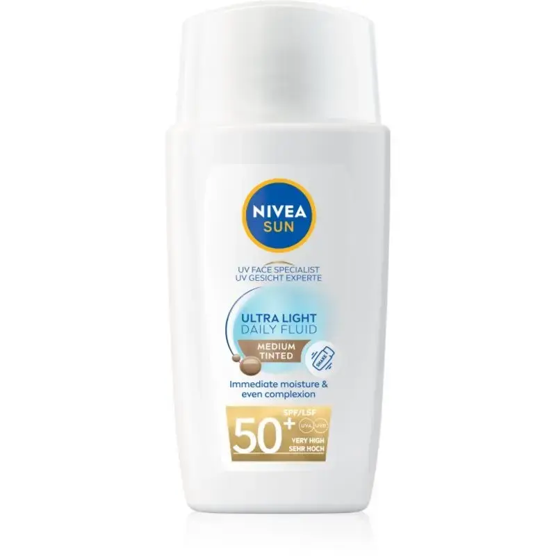 NIVEA SUN Ultra Light Toning Lotion SPF 50+ Color Medium 40 Ml