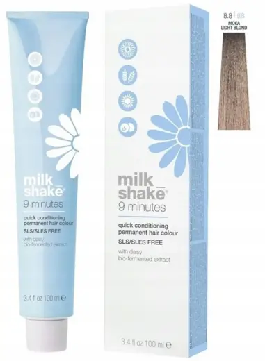 Milk Shake, 9 Minutes, amino acid complex, Permanent Hair Dye, 8.8 Moka Light Blond, 100 ml