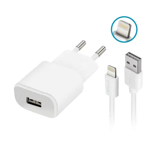 Forever TC-01 tīkla lādētājs | 10W | USB-A | Lightning vads komplektā | balts