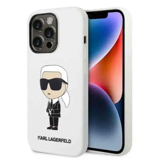 Karl Lagerfeld KLHCP14XSNIKBCH iPhone 14 Pro Max 6,7" hardcase biały|white Silicone Ikonik