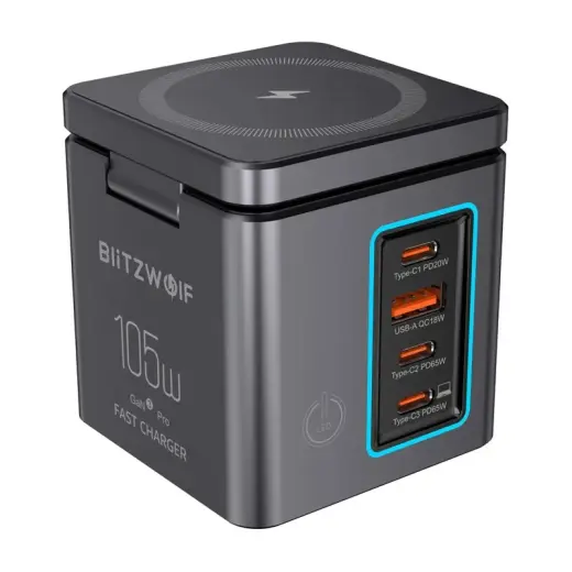 BlitzWolf BW-i113 tīkla lādētājs | 105W | GaN | USB-A, USB-C