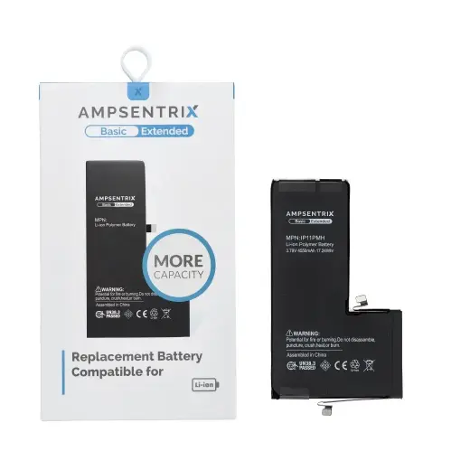 AmpSentrix Basic battery for iPhone 11 Pro Max (high capacity 4550mAh)