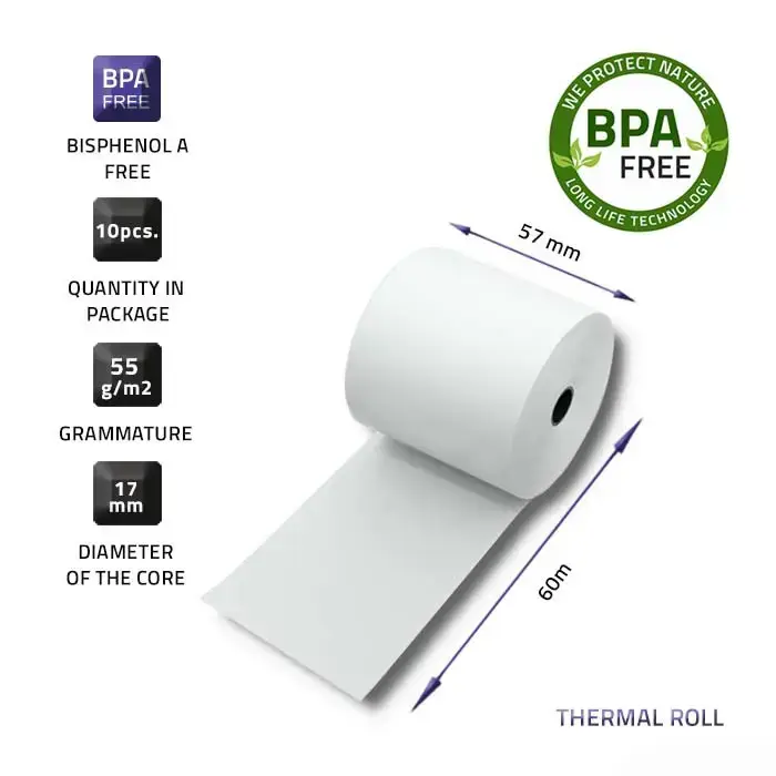 Qoltec Thermal transfer labels 57 x 60 | 10 labels  | BPA free