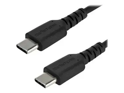 StarTech.com 1m USB C Charging Cable - Durable Fast Charge & Sync USB 3.1 Type C to C Charger Cord - TPE Jacket Aramid Fiber M|M 60W Black - USB-C cable - 1 m