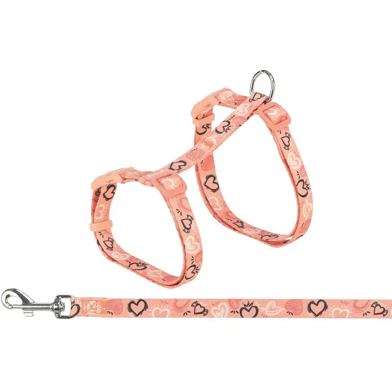 Krūšu siksna ar pavadu kaķiem - Trixie Cat harness with lead, flower power, 35–59 cm/13 mm