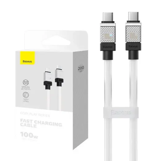 Baseus CoolPlay data transfer and charging cable | USB-C to USB-C | 100W | 2m | white