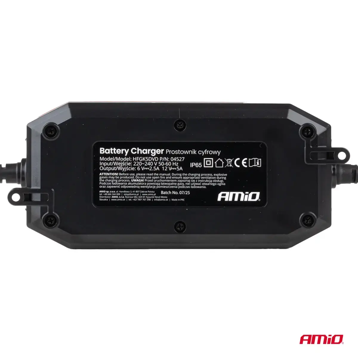Digital battery charger AGM GEL STD LiFePo4 MAX 5A 6/12V PRO AMIO-04527