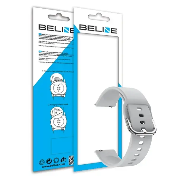 Beline pasek Watch 20mm Classic szary|gray