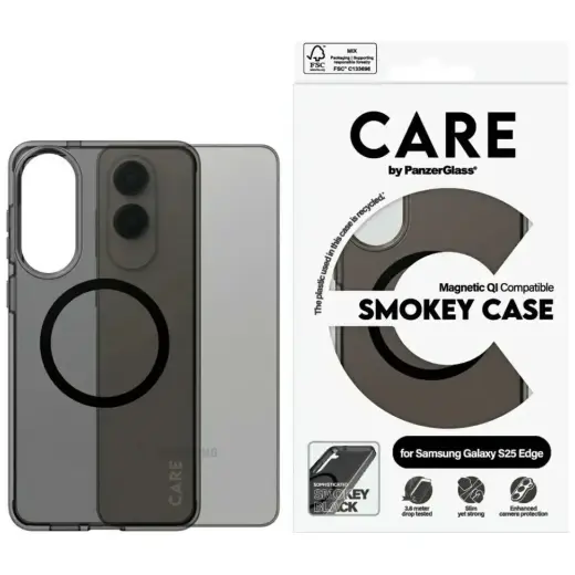 CARE by PanzerGlass чехол для телефона для Samsung Galaxy S25 Edge черный