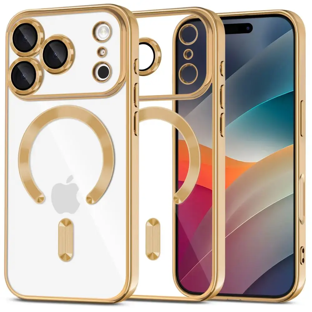 TECH-PROTECT MAGFLEX maciņš ar MagSafe atbalstu telefonam iPhone 17 Pro Max shiny zelta