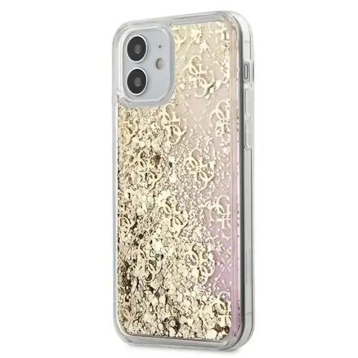 Guess GUHCP12SLG4GGPIGO iPhone 12 mini 5,4" złoty|gold hardcase Gradient Liquid Glitter 4G