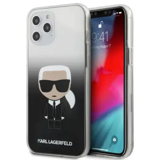 Karl Lagerfeld KLHCP12LTRDFKBK iPhone 12 Pro Max 6,7" czarny|black hardcase Gradient Ikonik Karl
