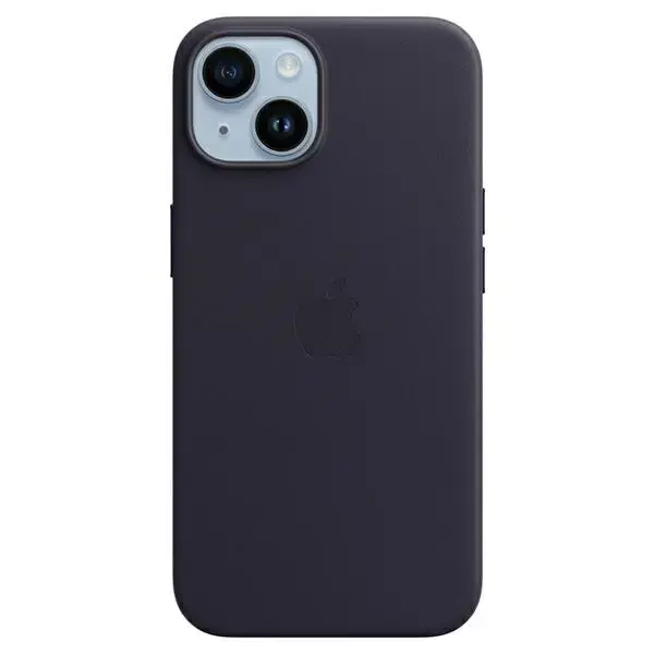 Apple MPP63ZM/A Leather maciņš ar MagSafe atbalstu telefonam iPhone 14 | iPhone 15 | iPhone 13 tumši zils