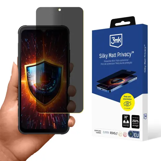 3mk Silky Matt Privacy aizsargplēve telefona ekrānam Samsung Galaxy Xcover 7 Pro (G766) (privātuma efekts)