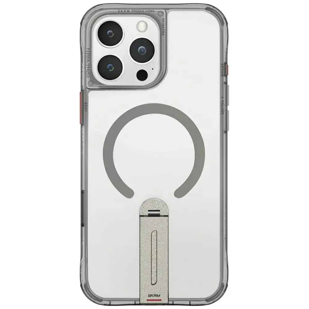 Case Skinarma Helix for iPhone 16 Pro Max Magnetic Charging 360 Rotating Stand titanium