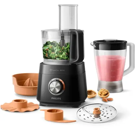PHILIPS Viva Collection Kompaktais virtuves kombains 800W, melns