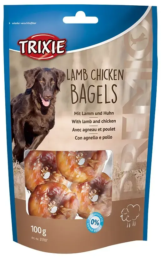 Gardums suņiem : Trixie Premio Lamb Chicken Bagels, 100g