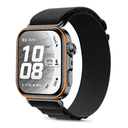 Tech-Protect Nylon Pro Strap for Huawei Watch Fit 3 / 4 / 4 Pro / 5 / 5 Pro - Black