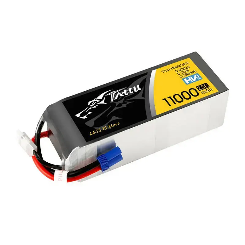 Tattu 11000MAH 22.8V HV 25C 6S1P Lipo Battery Pack with EC5 Plug