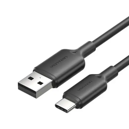 Vention CTQBH datu pārraides un uzlādes vads | USB-A uz USB-C | 15W | 2m | melns