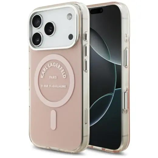 Karl Lagerfeld IML Karl RSG Logo MagSafe Case for iPhone 17 Pro Pink
